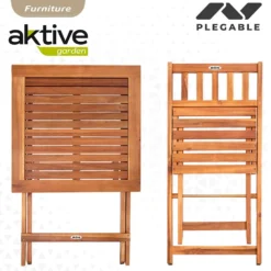 Aktive Acacia Wood Table And Two Chairs Set -Robens Sales Store aktive acacia wood table and two chairs set 2
