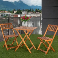 Aktive Acacia Wood Table And Two Chairs Set -Robens Sales Store aktive acacia wood table and two chairs set 4