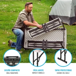 Lifetime Ultra-Resistant Folding Table With 2 Benches Set 106 X 61 X 74 Cm UV100 -Robens Sales Store lifetime ultra resistant folding table with 2 benches set 106 x 61 x 74 cm uv100 2