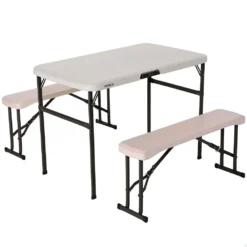 Lifetime Ultra-Resistant Folding Table With 2 Benches Set 106 X 61 X 74 Cm UV100