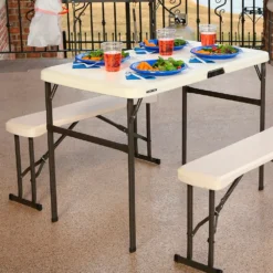 Lifetime Ultra-Resistant Folding Table With 2 Benches Set 106 X 61 X 74 Cm UV100 -Robens Sales Store lifetime ultra resistant folding table with 2 benches set 106 x 61 x 74 cm uv100 4