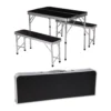 Foldable Camping Table Set With 2 Benches