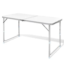 VIDAXL Foldable Camping Table Height Adjustable Aluminium 120X60Cm