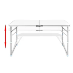 VIDAXL Foldable Camping Table Height Adjustable Aluminium 120X60Cm -Robens Sales Store vidaxl foldable camping table height adjustable aluminium 120x60cm 4